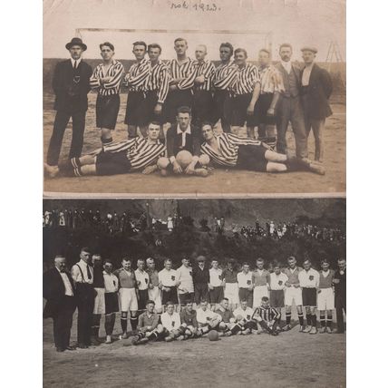 Unidentified Football Team 2x Antique Postcard s