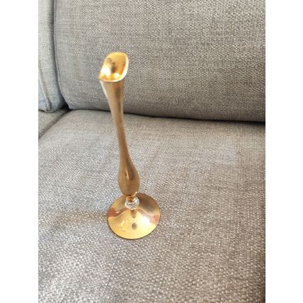 Vintage, Brass/Metal & Glass, Single Flower Vase/Flute - Floral, Decorative