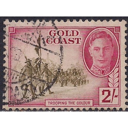 Gold Coast 1948 KGV1 2/-d Green & Magenta SG 144 ( H1288 )