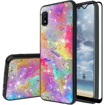 TJS Glitter Case Compatible with Samsung Galaxy A10E 5.8"-RAINBOW-NEW-FAST SHIP