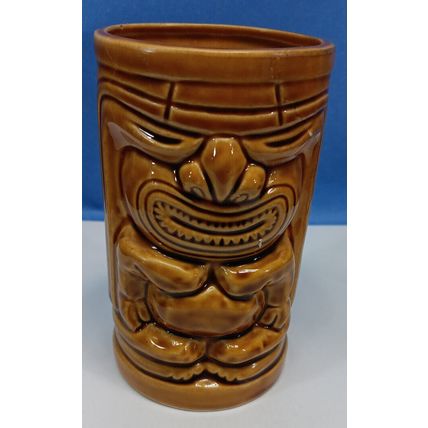 Mint Rare Vintage Orchids of Hawaii Tiki Mug R-91 Japan Brown 5.5 Inch