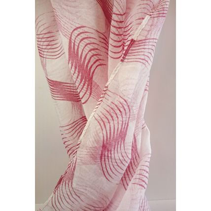 Beautiful White and Pink Wave Design Elegant 100% Cotton Scarf / Sarong / Shawl