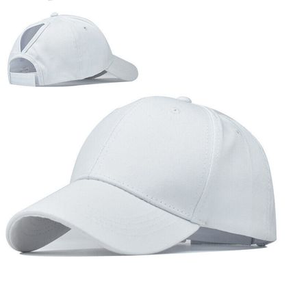 High Bun Hat Cotton Summer Sun Sport Snapback Ponytail Baseball Cap Ladies