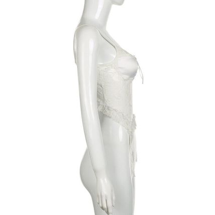 Aesthetic Lace Top Coquette Milkmaid Bow Square Collar Sexy Top