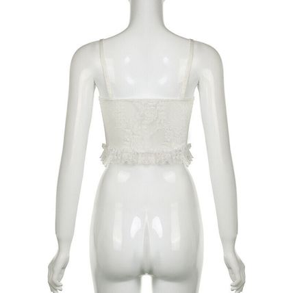 Aesthetic Lace Top Coquette Milkmaid Bow Square Collar Sexy Top