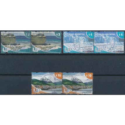 Tourist Attractions: Pairs - Argentina 2005/8 - F H - MiNr 3012, 3228 & 3230