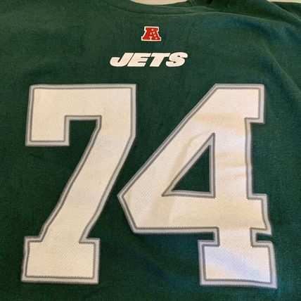 New York Jets Mangold #74 Football Shirt T-Shirt 2011 Green 2XL XXL NFL Apparel