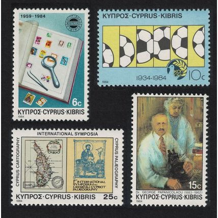 Cyprus Football Medicine Cartography 4v 1984 MNH SG#641-644