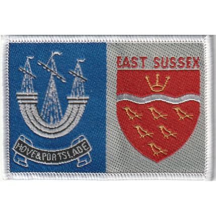 Scout Double Badge UK East Sussex/Hove & Portslade - White Back (M152)