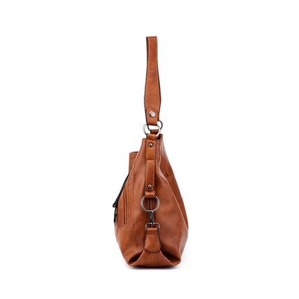 Women Vegan Leather Handbags Tote Purse Shoulder Bag Brown