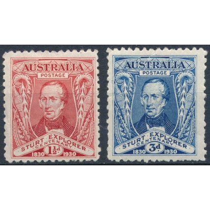 Centenary Sturt Exploration Murray River - Australia 1930 - Un H - SG 117/8