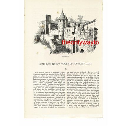 Carcassonne (1), France, Book Illustration (Print), 1887