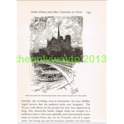 EAST END NOTRE-DAME DE PARIS FM BRANCH OF THE SEINE, FRANCE, 1909, Illustration