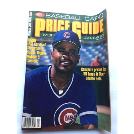 Jan 1990 Baseball Card Price Guide Magazine - Dwight Smith Cover+ 5 Uncut Cards