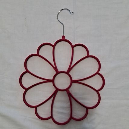 PINK Flower SCARF HANGER Belt Tie Velvet Holder Closet Organizer Storage Necktie