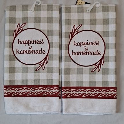Home Collection HAPPINESS IS HOMEMADE Kitchen TOWEL SET Oven Mitt Pot Holder