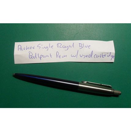 Parker Royal Blue chrome Ballpoint Pen Jotter? Jot box and partly used cartridge