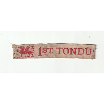Scout Nametape Wales - Pre 1967?? - 1st Tondu - Used (BY478)