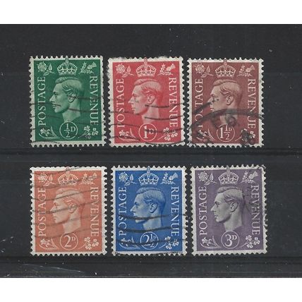 GB.1941-42 Definitive set of 6.Fine Used.Jul25