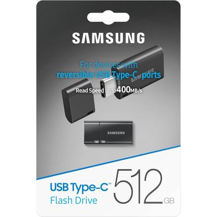 Samsung Type-C 512GB USB 3.2 Flash Drive, 400Mb/S, External Memory and Storage f