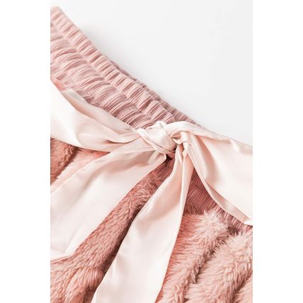 Light Pink Textured Leopard Fleece Loose Two Piece Lounge Set