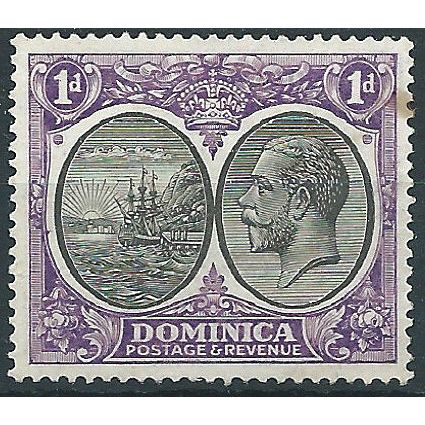 Dominica 1923 SG72 1d Black & Bright Violet Mounted Mint....