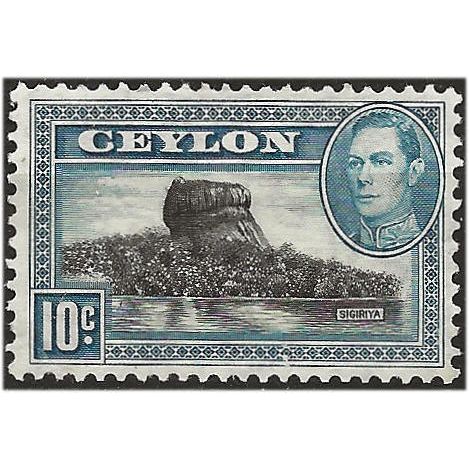 Ceylon 1938 SG389 10c Black & Light Blue Mounted Mint .. ..