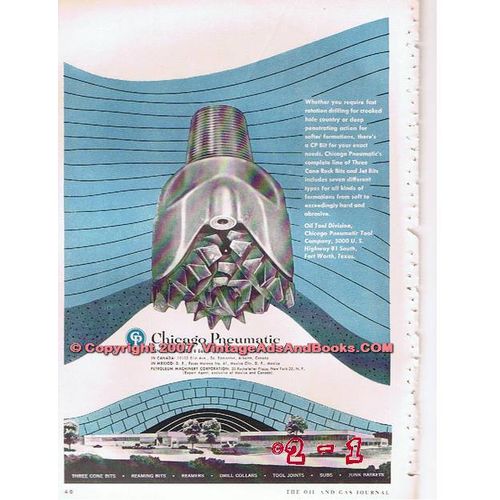 CHICAGO PNEUMATIC 1955 oil drill tools Petroleum Machinery vintage ad