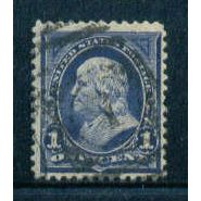 Used 264 1c Benjamin Franklin Just Clears M02866