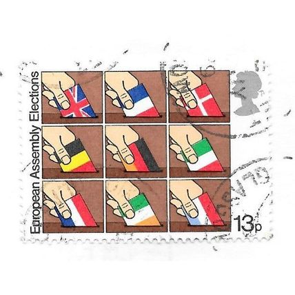 GB 1979 EUROPEAN ASSEMBLY ELECTIONS FLAGS NATIONS BOX VOTES 13p USED
