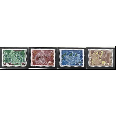 Liechtenstein Stamps Scott #454 To 457, Mint Lightly Hinged