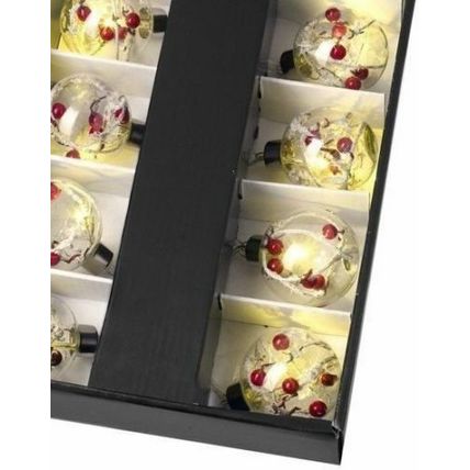 Christmas Red Berry Bauble Garland Lights Tree Window decoration D244 Xmas
