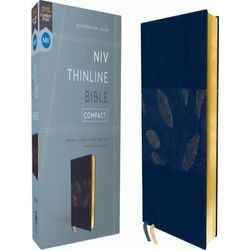 NIV, Thinline Bible, Compact, Leathersoft, Blue Floral, Red Letter, Comfort Prin
