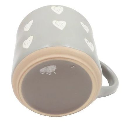 Grey Mug White Heart Pattern 9 CM Gift Tableware Home Decor Kitchen Gift