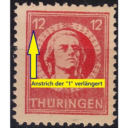 GERMANY Alliiert SBZ [Thüringen] MiNr 0097 AX XI ( **/mnh ) [01] Plattenfehler