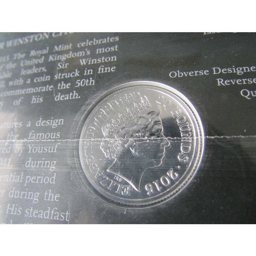 2015 QUEEN ELIZABETH II / SIR WINSTON CHURCHILL UK £20 FINE SILVER COIN. AAK