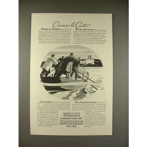 1934 Dollar Steamship Lines Ad - Cruises a la Carte