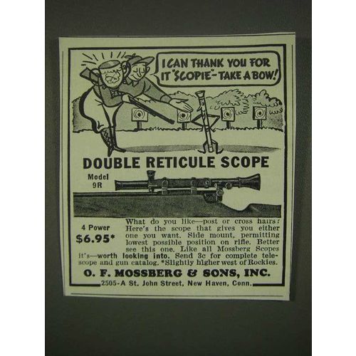 1940 Mossberg Model 9R Scope Ad - I can tank you for it Scopie - take a bow!