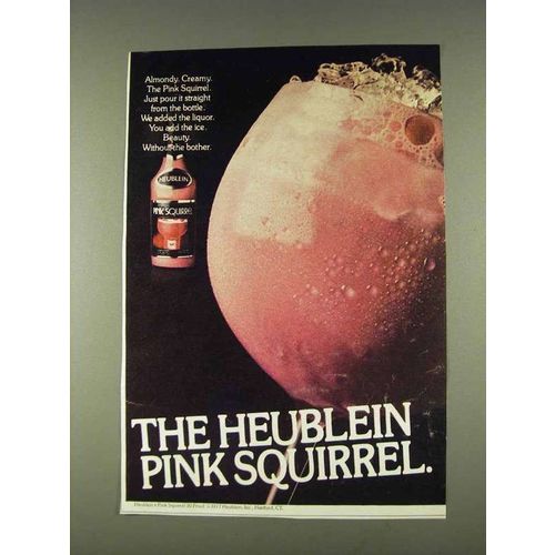 1978 Heublein Pink Squirrel Ad - Almondy Creamy