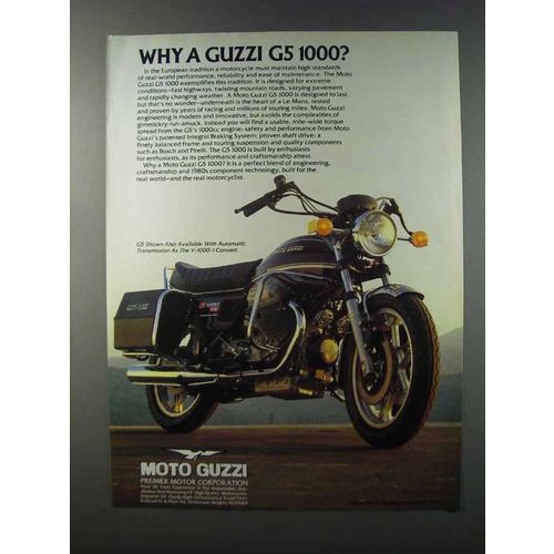 1981 Moto Guzzi G5 1000 Motorcycle Ad