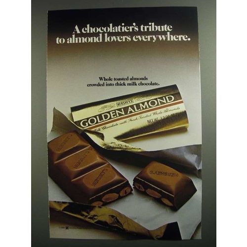 1984 Hershey's Golden Almond Chocolate Bar Ad - Tribute