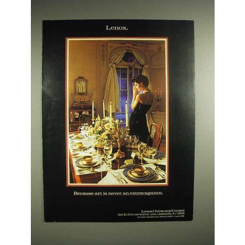 1988 Lenox China & Crystal Ad - Never Extravagance
