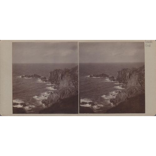 Vintage Stereoview Card - Land's End, Cornwall - Double Sided