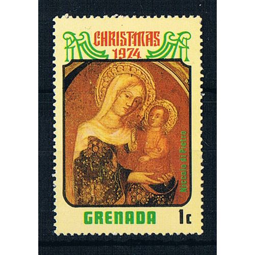 Grenada 1974 SG641 mm12 Christmas 1c Mounted Mint Stamp