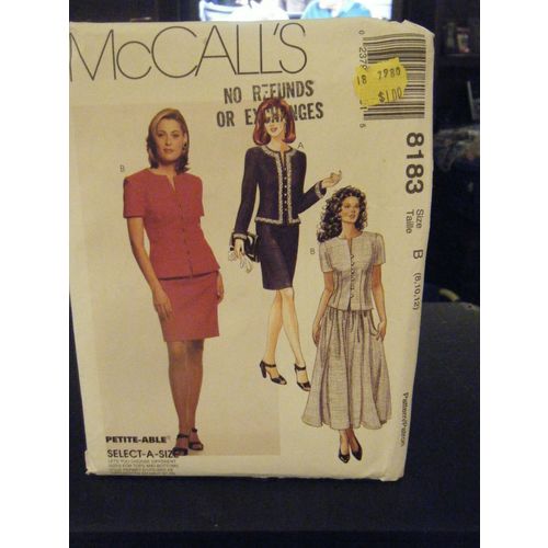 McCall's 8181 Misses Two Piece Dress Pattern - Size 8/10/12