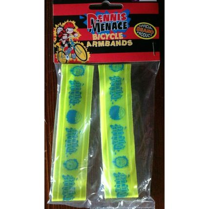 Kids Reflective Hi-Viz Safety Armbands Dennis The Menace Official Beano Pair