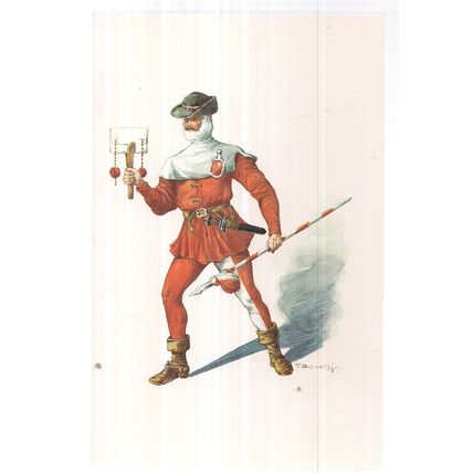 A LATE MIDDLE AGES Royal Messenger unused vintage postcard c.1500 to c.1700 (g)=
