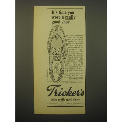 1965 Tricker's Shoes Ad - It's time you wore a really good shoe