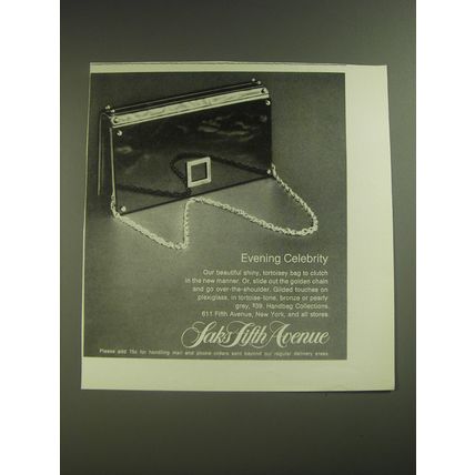 1974 Saks Fifth Avenue Handbag Ad - Evening Celebrity