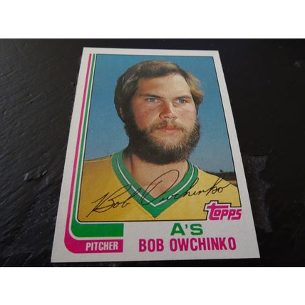 1982 Topps Card # 243 Bob Owchinko Near Mint (7) Oakland Athletics